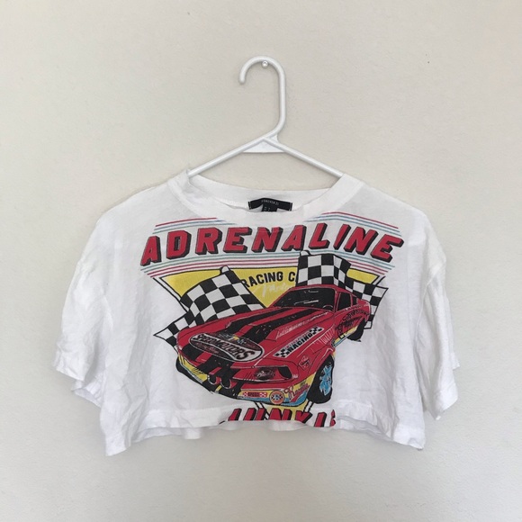 Forever 21 Tops - Super Cropped Race Car T-Shirt | Size S